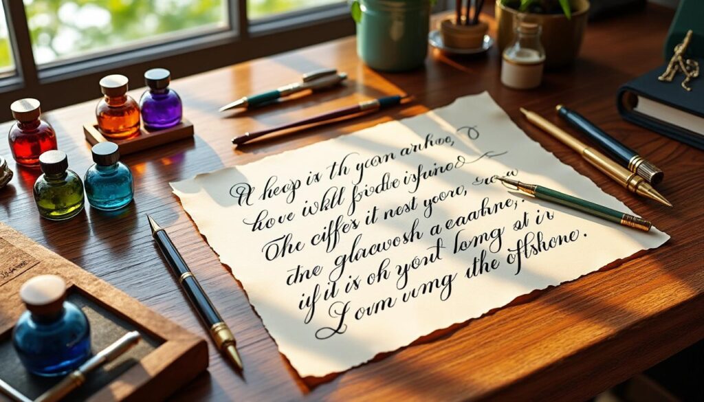 découvrez les fondamentaux de la calligraphie avec notre guide complet pour débutants. apprenez les techniques essentielles et laissez libre cours à votre créativité pour réaliser de magnifiques œuvres d'art à l'encre.