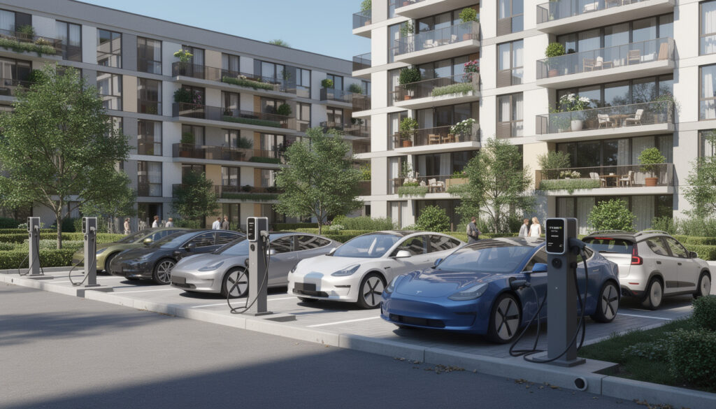 zeplug propose l'installation de bornes de recharge pour véhicules électriques en copropriété, facilitant l'accès à une mobilité propre et durable pour tous les résidents.